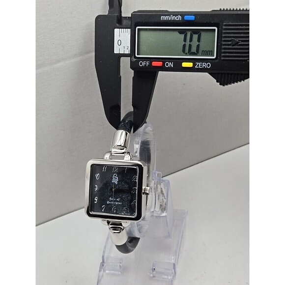 Jade Of Yesteryear Womens Silver Square Watch Black Jade Dial Quartz New Battery main image 8